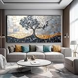 Tree Canvas Wall Art for Living Room Modern Tree of Life Canvas Painting Prints Abstract Textured Tree Prints Modern Nature Painting,Large Size Artwork for Living Room Bedroom Bathroom Office Home Wall Decor (58L" x 28W")