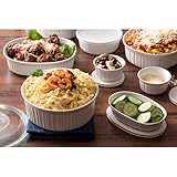 CorningWare French White 20-Pc Ceramic Bakeware Set with Lids, Chip and Crack Resistant Stoneware Baking Supplies, Microwave, Dishwasher, Oven, Freezer and Fridge Safe