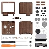 IPS Ready Upgraded eXtremeRate Wood Grain Patterned Soft Touch Custom Replacement Housing Shell for Gameboy Advance SP GBA SP – Compatible with Both IPS & Standard LCD – Console & Screen NOT Included