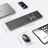 Bluetooth Keyboard and Mouse for Mac, OMOTON Wireless Multi-Device Keyboard with Numeric Keypad, Keyboard and Mouse Combo, for MacBook Pro/Air, iMac, iMac Pro, Mac Mini, Mac Pro