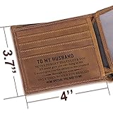 kullder Mens Wallet Engraved Leather Wallets Personalized Mens Gifts for Husband from Wife Custom Wallet for Man Anniversary Christmas Birthday gift