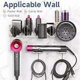 Floatant Wall Mount Holder Compatible with Dyson Airwrap Styler Supersonic Hair Dryer, Organizer for Storage Attachments, Rack with Hooks for Accessories Nozzles Barrels Brushes