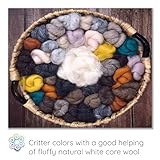 100% Wool - Assorted Wool Roving for Needle Felting, Wet Felting, Felt Painting, Spinning and Blending - Critter Colors