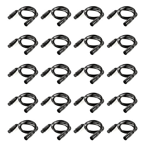 Mountain_ARK 20 Pack 6.5ft 3-Pin Signal XLR Connection DMX Cable Stage Light Wire