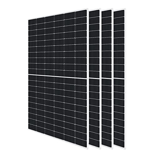 Renogy 4PCS Solar Panel Kit 450 Watts 12/24 Volts Monocrystalline PV Power Charger On/Off-Grid Supplies for Rooftop Charging Station Farm Yacht and Other Off-Grid Applications