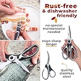 Kitchen Shears by Gidli - Lifetime Replacement Warranty - Includes Seafood Scissors As a Bonus - Heavy Duty Utility Stainless Steel All Purpose Ultra Sharp Scissors for Food - Cooking Shears