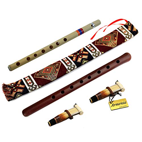 ARMENIAN DUDUK - 2 reed - handmade from ARMENIA - Oboe Balaban Woodwind Instrument Apricot Wood - Playing Instruction - Gift Armenian flute and National case