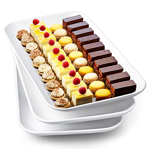 Delling 16 inch Serving Platter Set, White Porcelain Platters for Serving Food, Large Serving Trays for Party, Entertaining, Fruit, Appetizer, Oven Safe Dinnerware Set of 3