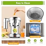 Commercial Juice Extractor Juicer Machine Electric Fruit and Vegetables Juice Maker Stainless Steel Constructed Centrifugal Juice Extractor Juice Press Machine 2800r/min 370W