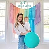 24 inch Turquoise Teal Large Round Balloons 10 pack Jumbo big Tiffany blue latex balloon for Wedding Birthday Baby Shower Birthday Party Decorations (Turquoise)