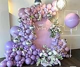 MEBAY Grey Violet Maca Purple Silver Balloons Garland Arch Kit, 146Pcs Latex Balloons Different Sizes 18 12 10 5 Inch for Party Decoration Birthday Wedding Engagements Anniversary Baby Shower