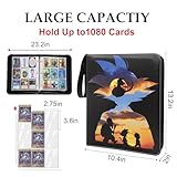 Anime Trading Card Binder for Dragon Ball Cards,9 Pocket with 60 Sleeves up to 1080 Cards One Piece TCG Card Binder,Waterproof Card Storage Book,Son Goku Cards Z Display Case