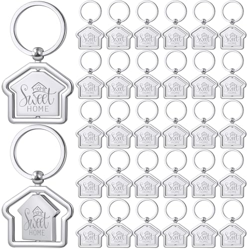 FineCheer 15 Pcs Sweet Home Keychain Estate Agent Gifts for Guests House Shaped Keychain Estate Agent Supplies for Housewarming