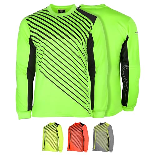 Vizari Arroyo Soccer Goalie Jersey for Kids | Lightweight & Comfortable Youth Goalkeeper Jersey with Padded Long Sleeve, (Green/Black,YM)