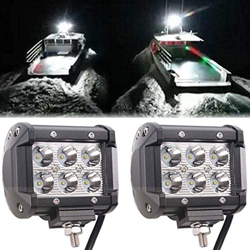 Shangyuan Pontoon Boat Docking Headlights, Marine Led Lights for Kayak Bass Jon Fishing Boat Spreader Light, T-top, Deck, Driving, Stern/Navigation Lights, 2pcs
