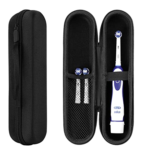 Travel Electric Toothbrush Case, Portable Container Holder Storage Box, PU Travel Case Compatible With Oral-B Pro 1500 8000, Philips 4100, 5100 6100, 9900 (Black PU 1pack)
