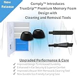 Comply Foam TrueGrip Premium Memory Foam Ear Tips for Apple AirPods Pro 1st and 2nd Gen, S M L, Black, 3 Pairs, Enhanced Comfort, Secure Fit, Superior Noise Isolation, with Removal and Cleaning Tool