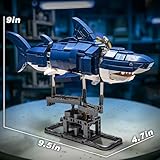 UNCLE BRICK Mechanical Shark STEM Building Set,Ocean Animal Toys for Boys and Girls 8-14,Shark with Lighting and Linkable,Ideas Sets for Adults Shark,Home or Office Décor Sets for Boys 8-14