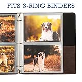 Samsill 100 Pack 5x7 Photo Album Refills, 100 Pictures, 3-Ring Binder Photo Sleeve Inserts, 2 Pocket Photo Page for 5x7 Photographs, Postcards, Recipe Cards, 400 Pictures Total