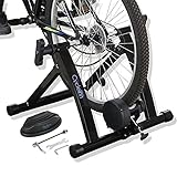 Cycleinn 8 Level Magnetic Resistance Bike Trainer Stand for Indoor Exercise Riding, Noise Reduction Wheel, Stationary Bike Resistance Trainer for 26"-28", 700C Wheels, Black (CI-MT001)