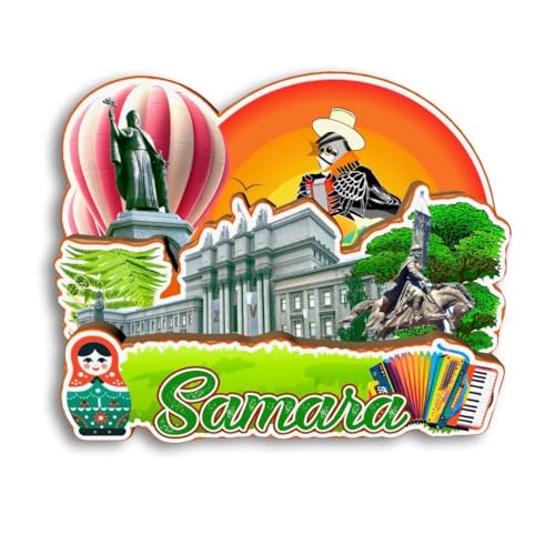 Quwsne Refrigerator Magnet Samara Russia Fridge Magnet City Travel Souvenirs Tourist Gifts 3D Classic Landmarks Handmade Crafts Home Decoration -2546