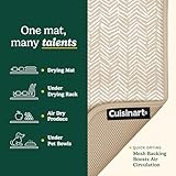 Cuisinart Dish Drying Mats for Kitchen Counter - (2) 16" x 18" Ultra Absorbent Kitchen Dish Drying Mat - Mesh Backing, Foldable, Machine Washable, Fast Drying Dish Mat (Dashed Lines)