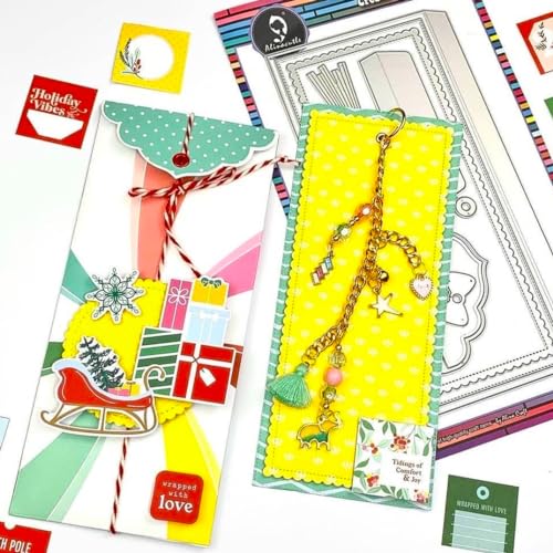 Alinacutle Slimline Card Dies with Envelope Die Cut Paper Craft Metal Die-Cuts Scrapbooking Cutting Dies Handmade Cards Gift Hold Mail Packing