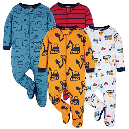 Onesies Brand Baby Boys 4-pack 'N Plays Footies And Toddler Sleepers, Truck, 6-9 Months US