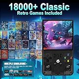 R36MAX Handheld Game Console,4.0 Inch IPS Screen Linux System with 64GB TF Card,Retro Gaming Console Built in 18000+ Games,Portable Handheld Video Games for Kids and Adults,4000mAh Battery (Black)