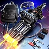 Uregoio Gatling Electric Water Gun for Adults, New Double Barrel Squirt Gun with Rotating and LED Light, Long Range Automatic Water Guns with Backpack, Two Batteries, Outdoor Toys for Kids Ages 8-12