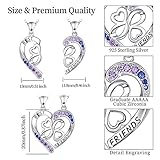 Cuoka Best Friend Necklace for 2 Set, 925 Sterling Silver BFF Half Heart Engraving Best Friend, Sister Pendant Necklaces Set Jewelry Birthday Valentine for Women