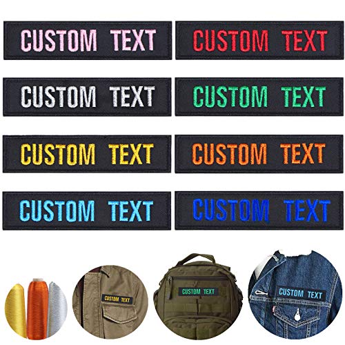 MVCEN Custom Name Patches, Personalized Military Patches 2 Pieces, Custom Name Tag Metallic Embroidery Thread, Tactical Moral Name Patch for Uniform, Jacket, Hoodie, Backpacks, Vest