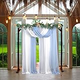 THORISE 7.3FT Wooden Wedding Arch Stand Square Wood Arch Wedding Arbor for Ceremony Party Proposal Scene Garden