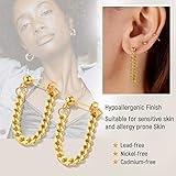 Cool Gold Chain Earrings Chic Stainless Steel Kpop Dangly Mens Dangle Earrings For Men Women