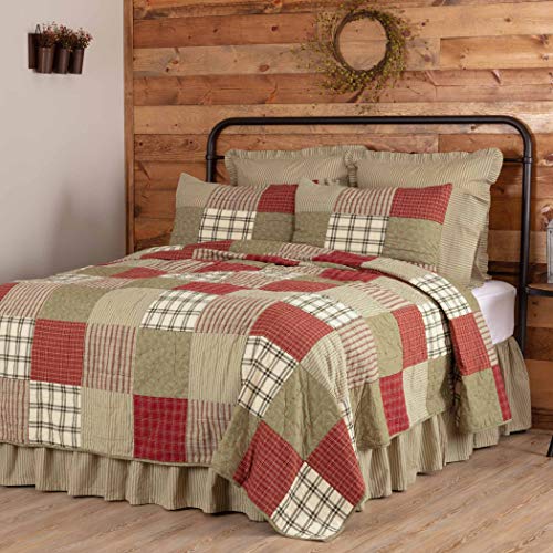 VHC Brands Prairie Winds Patchwork Cotton Farmhouse Pre-Washed Bedding Accessory, King Quilt 110x97