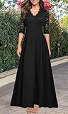 REPHYLLIS Black Formal Dresses for Women Party Lace Evening Dress S