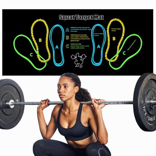 Exercise Mat Perfect for Squats, Leg and Ab Workouts, Squat guide mat, Squat Step Position, Squat Mat Knee Mat Lightweight and Portable for Men and Women (Multicolored)