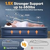 Andola Air Mattress Queen with Built-in Pump, 18" Raised Comfort Inflatable Mattress, 3 Min Fast Self-Inflation/Deflation Blow Up Mattress with Storage Bag, Strong Support Air Bed for Home, Guests