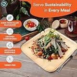 ECO SOUL Compostable 8 Inch Palm Leaf Square Plates (200 Count) Like Bamboo Plates | Biodegradable | Eco-Friendly, Microwave & Oven Safe