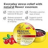 Bach Rescue Pastilles, Cranberry Flavor, Natural Stress Relief Lozenges, Homeopathic Flower Essence, Vegetarian, Gluten & Sugar-Free, 35 Count, 4 Pack