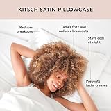 Kitsch Satin Pillowcase with Zipper for Hair & Skin, Softer Than Silk Pillow Cases Queen, Wrinkle-Free, Smooth and Cooling Satin Pillow Covers, King Size 19"x36", Valentines Gift - Ivory