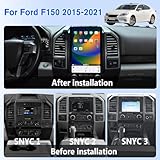 Android 13 Touch Screen Car Radio for Ford F150 Raptor 2015-2022 Tesla Style Car Stereo Update Wireless Carplay Android Auto Bluetooth WiFi GPS Navigation Head Unit Multimedia Video Player (SYNC 1)