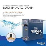 SteamSpa Executive 12 KW QuickStart ACU-Steam Bath Generator Package with Built-in Auto Drain in Oil Rubbed Bronze | Steam Generator Kit with Dual Control Panel Steamheads 240V | SS-EXT1200OB-A