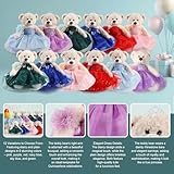 Cisina Quinceanera Doll Quince Teddy Bear with Dress,Quinceanera Decorations for Girls Gifts,OSO De Peluche para 15 Años Con Vestido,Centro De Mesa Muñecas para 15 Años Quinceañeras-Lavender