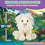 Forest & Twelfth 12" Stuffed Lion, White Plush, Heirloom Collection Stuffed Animal, Premium Materials, Best Gift for Kids Age 3+, Nursery and Room Decor (12'' Lion, White)