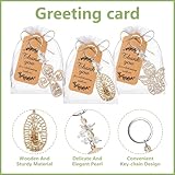 VZCBZC 240 Pcs Key Ring Cross Wooden Keychain with Organza Gift Bags -60 Sets Ideal Favor First Communion Favors for Guests