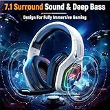 Ozeino 2.4GHz Wireless Gaming Headset for PC, Ps5, Ps4 - Lossless Audio USB & Type-C Ultra Stable Gaming Headphones with Flip Microphone, 40-Hr Battery Gamer Headset for Switch, Laptop, Mobile, Mac