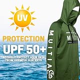 Fishing Shirts for Men, Fishing Shirt, Hooded Long Sleeve with Gaiter, Fishing Gear and Equipment, UPF50 Hoodies for Men, Sun Hoodie Mens, Fishing Clothes for Men (Large, Grey)