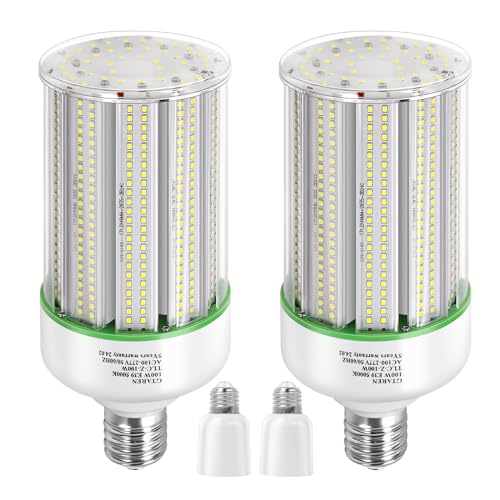 100W LED Corn Light Bulb 2Pack,400 Watt Metal Halide HID lamp Replacement,5000K E39 Mogul Base LED Bulb for Street and Area Lighting Bay Light Fixture Wearehouse Workshop Garage Gyms