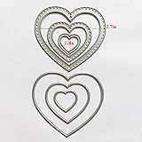 Love Heart Frames Layering Metal Cutting Dies for Shaker Card Making and Scrapbooking Valentine's Day Die Cuts for Die Cutting Machines (Heart Frames)